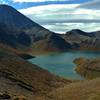 Looking northeast at the end of Tama Lakes Track, enjoy a spectacular view of Upper Tama Lake with Mt. Ngauruhoe on the left.