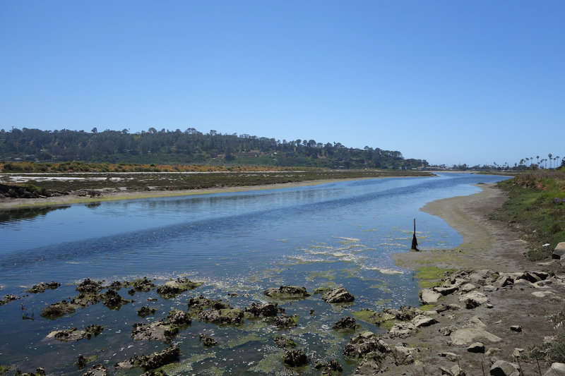 San Dieguito Lagoon with Del Mar in the background to the SWW.