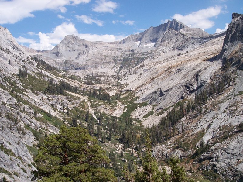 This is the view south along Lone Pine Creek. The Elizabeth Pass climb awaits in the other direction.