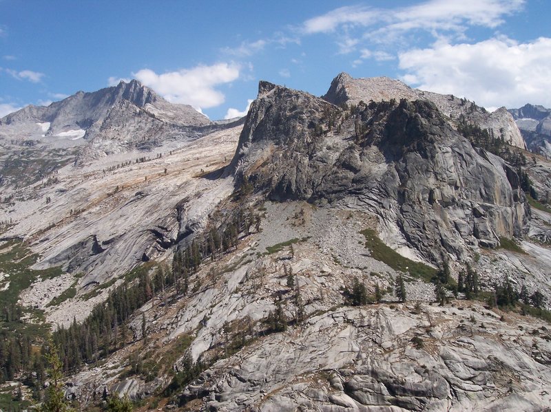 Toward the right, the long, steep, Elizabeth Pass climb awaits.