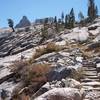 Stone stairs lead up to Silliman Pass.