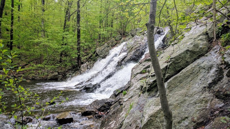 Chikahoki Falls flows swiftly in springtime.