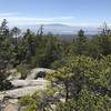 Near the top of the Ranger Station Trail, where it connects with Anvil and East Trail, you can see Cadillac Mountain and Bar Harbor off in the distance.