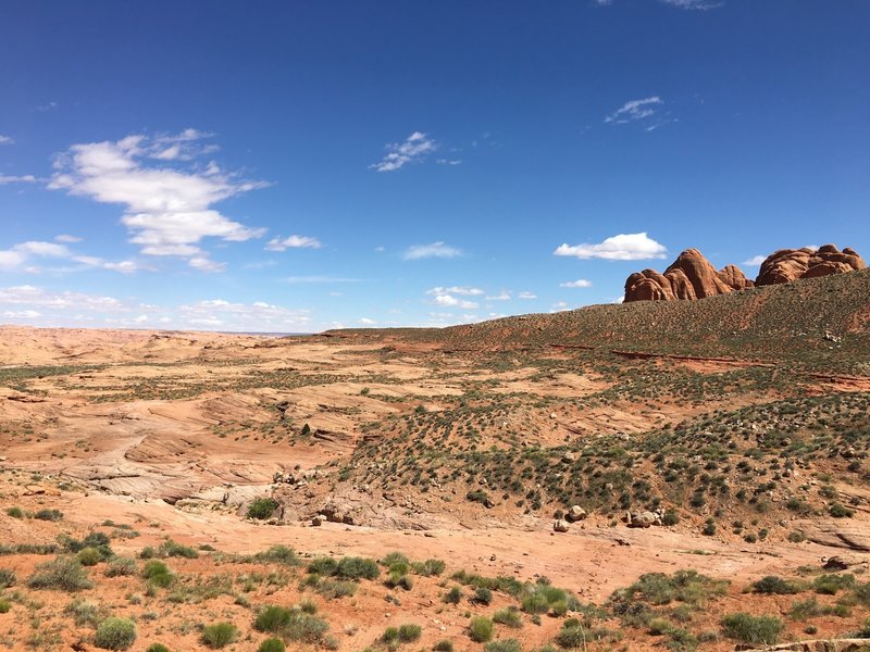 This is the landscape along an early section of the Reflection Canyon Trail.