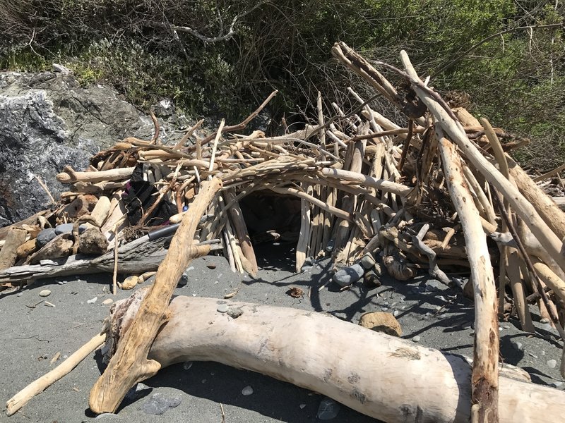 Keep your eyes peeled for driftwood forts on Klamath Beach!