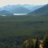 You can barely make out the hikers on Rattlesnake Ledge.