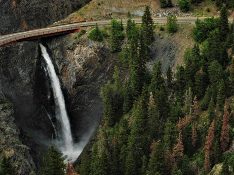 Bear Creek Falls cascades in all its spring glory.