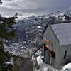 The view is expansive looking down on Ouray from the machine shop of the Chief Ouray Mine.