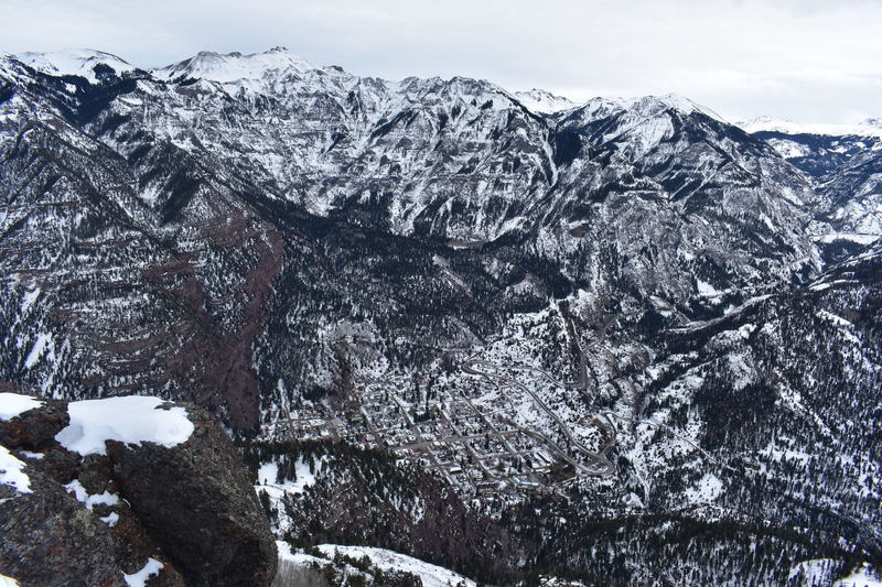 Ouray and the Amphitheater shine after a dusting of snow.