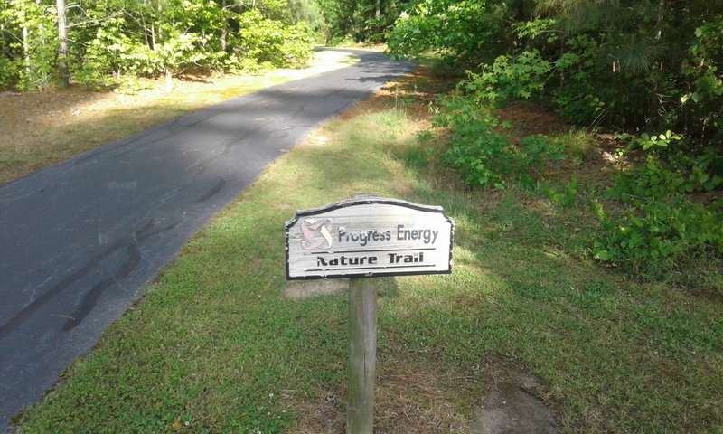 The beginning of the Nature Trail is marked by this sign.