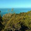 Looking east from the Abel Tasman Track above Observation Beach, enjoy a stunning view of Tasman Bay.