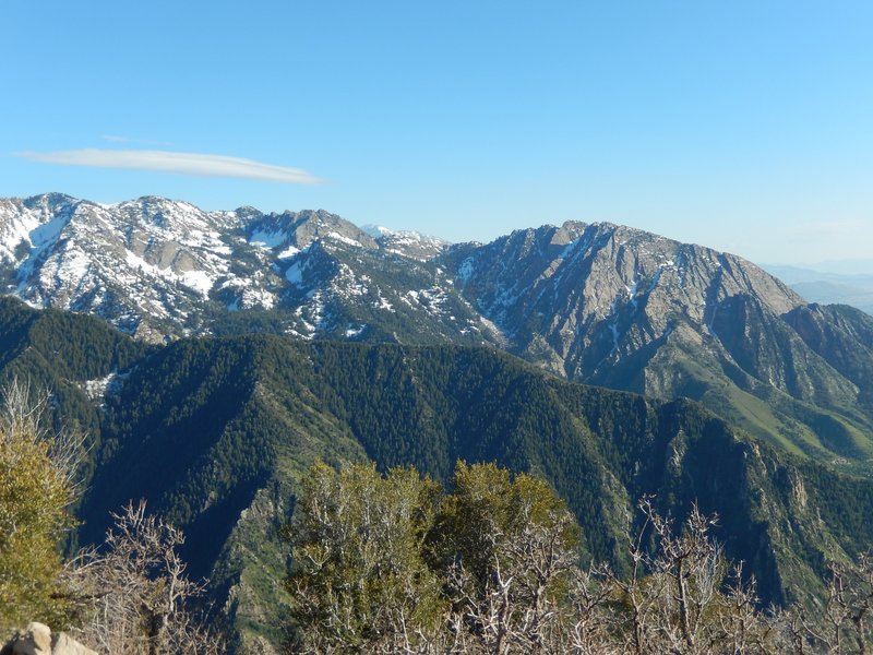 Mt. Olympus and Hobb's Peak are gorgeous when viewed from the summit of Grandeur Peak.