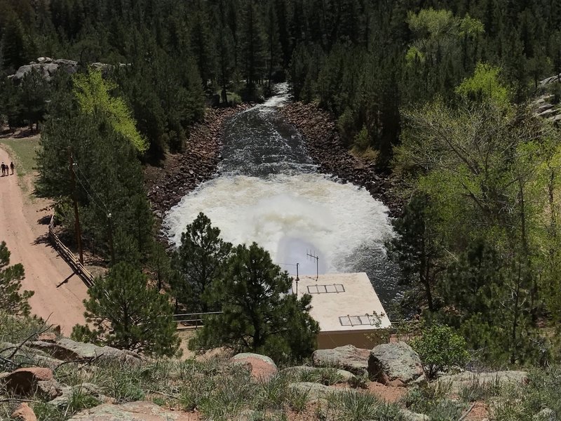 If you get a chance, look down on the dam release into the creek. The mist is cool and refreshing on hot days.