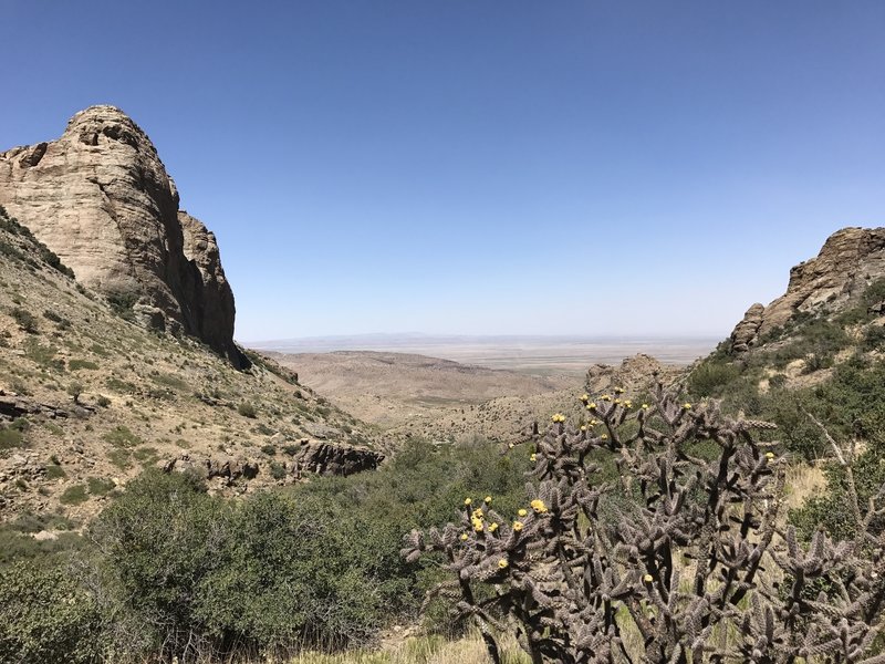 Enjoy great views looking back toward the trailhead from the switchback.