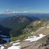 The views are spectacular looking down the drainage toward Packwood Lake and Mt. Rainier.