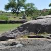 The climb to the cross is complete with pleasant grasses and interesting rock formations.