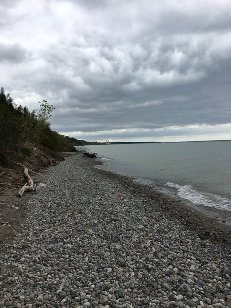 The trail ends into a beautiful lakeshore.