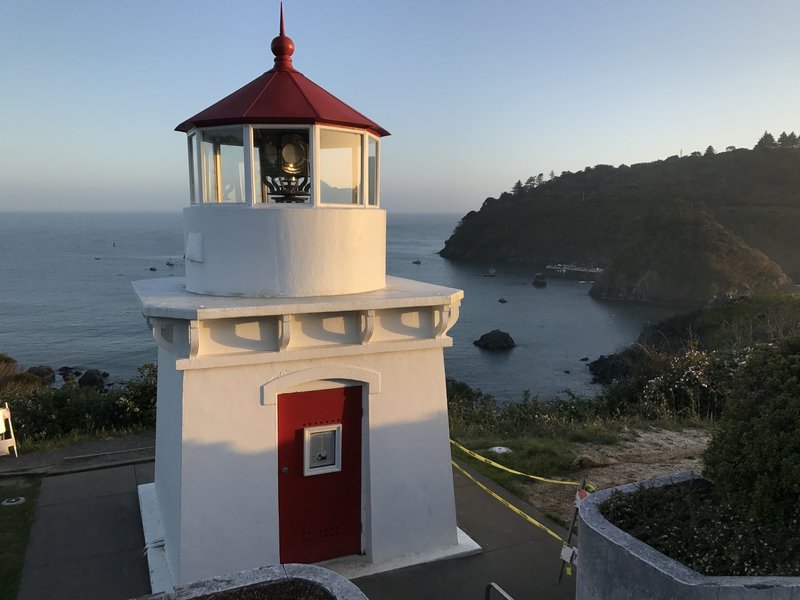 Trinidad Memorial Lighthouse at Old Home Beach trailhead.