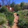 The Sunnyside Trailhead is marked by this signpost and informative kiosk.