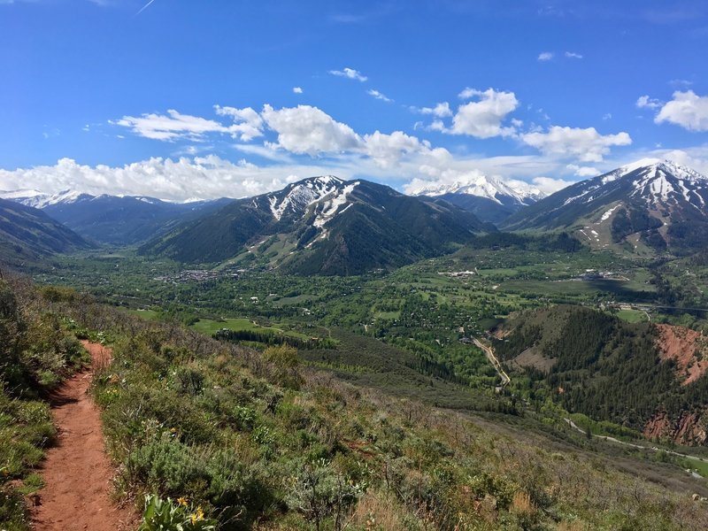 On a clear day, both Aspen and Independence Pass can be seen from the Sunnyside Trail.