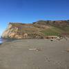 The Fleener Creek Trail descends that hill to the beach below.