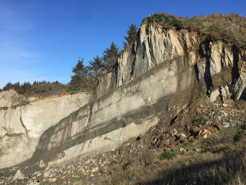 Check out this eroding bluff at Guthrie Creek Beach near the end of the trail.