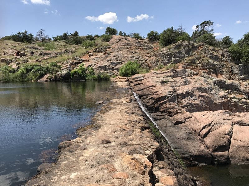 A dam/water crossing from the Kite Trail to the Bison Trail Loop.