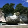 The white limestone cliffs of Cathedral Cove have been wave-sculpted into beautiful natural artwork.
