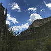 Looking back up at the canyon ridgetop, you get a sense of just how high these walls are.