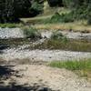 A creek crossing will test your balance along Hunting Hollow Road.