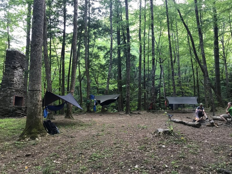 Camp 71 is a great spot (good for both hammocks and tents) with an excellent creek.