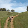 Hikers climb away from Santa Ysabel Creek.