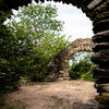 The Canyon Ridge Trail passes through the Rest-A-While CCC Structure.