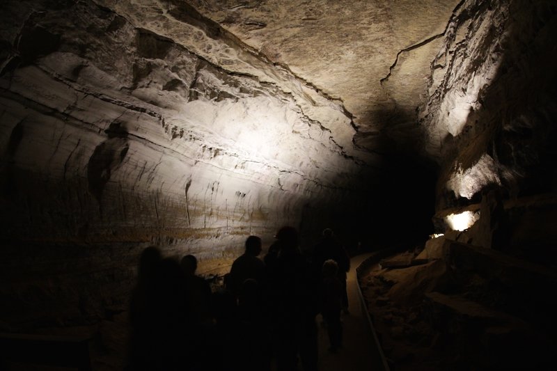 The shadow path through part of Mammoth Cave is quite a thrill.