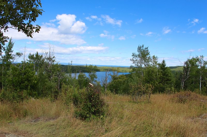 Catch a glimpse of Lake Desor from the Greenstone Ridge Trail.