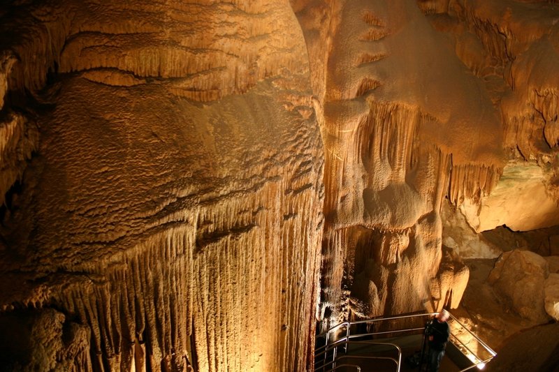 The beautiful and unique Frozen Niagara "flowstone" is fantastic in person. Photo credit: NPS Photo.