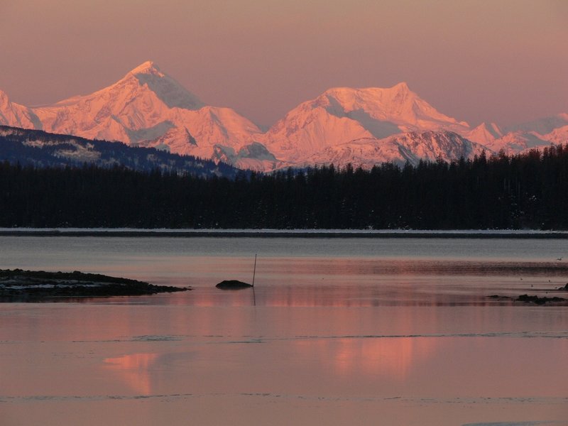 The Beach Trail provides beautiful views of Bartlett Cove and some wonderful sunset glows. Photo credit: NPS Photo.