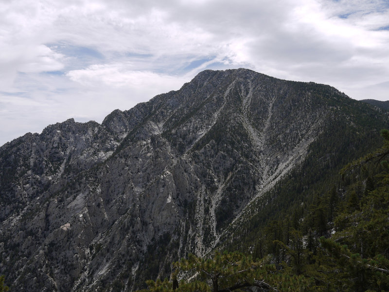 The north face of San Jacinto Peak is 1.25 miles to the northeast.