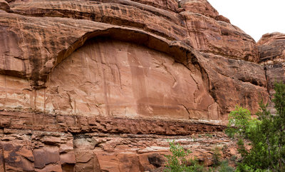 An arch begins to take form in the wall of Owl Creek Canyon.