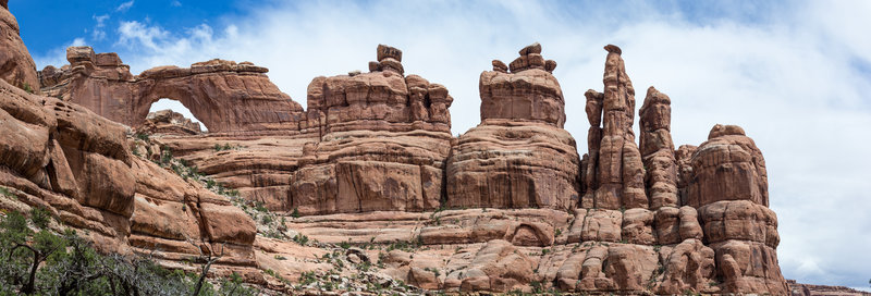 This is a panoramic view of Nevills Arch.
