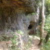 Cool rock formations follow you along Spring Branch.