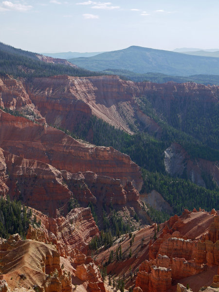 Fins at Cedar Breaks with Blowhard Mountain in the background seen from the Chessman Ridge Overlook