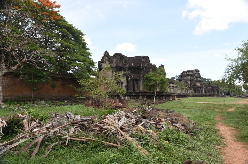 Looking back at the West entrance of Angkor Wat from the north.