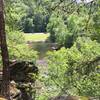 View of the Townsend "Y" near the end of the trail. Keep in mind that unless you return to the trailhead, you must cross the river.