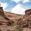 Dramatic rock and sparse vegetation give the Butler Canyon trail all the character of a typical desert canyon.