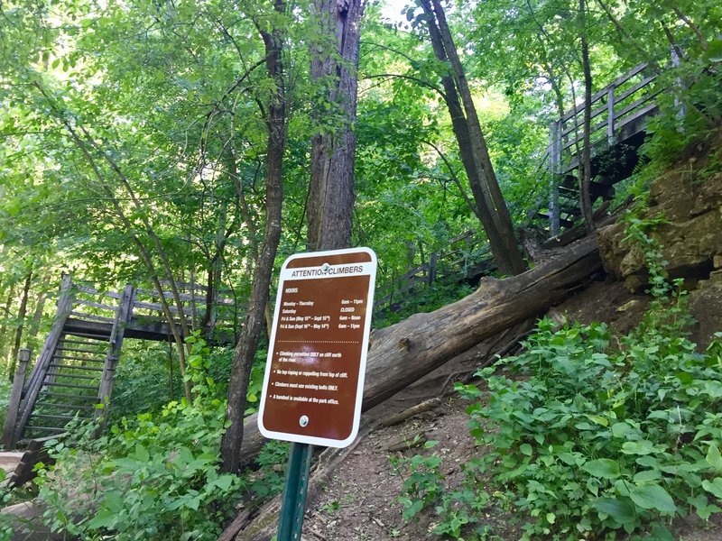 A long staircase leads up to the overlook for Willow Falls.