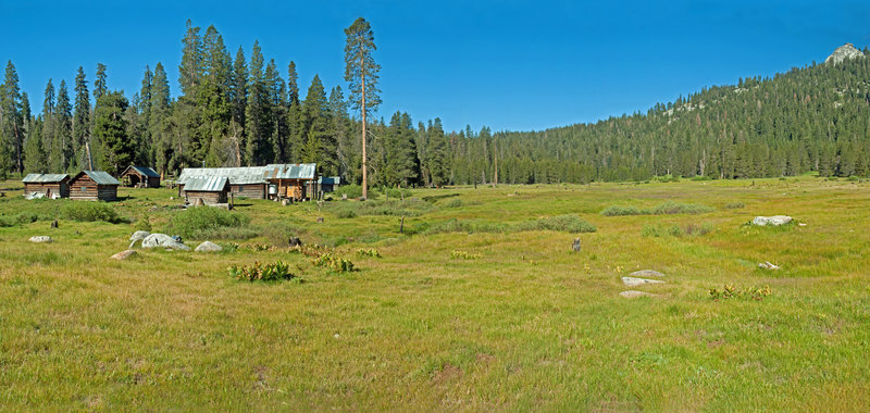 Crown Valley (cattle) Ranch. First built 1916. Still owned by Johnson Family and in use but boarded up most of the time. You can walk around the buildings and see very old items. No camping in the immediate area.”