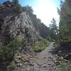 going through the pass on the Fowler Trail.