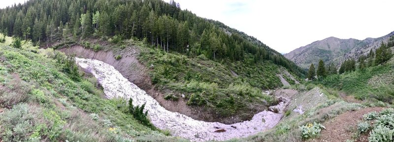 Keep your eyes peeled for these near mini-glaciers along the trail.