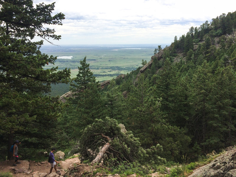 The views don't disappoint heading down from Bear Peak.